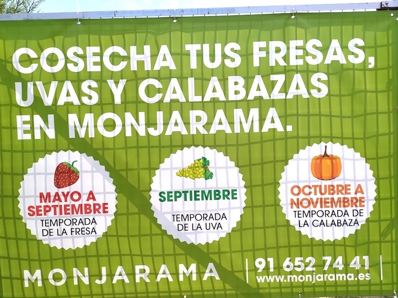 Cartel de cosecha de Finca Monjarama