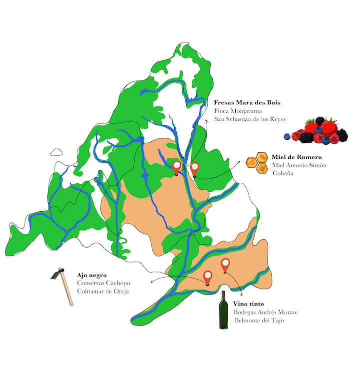 Mapa receta de fresas infusionadas con canela y vino