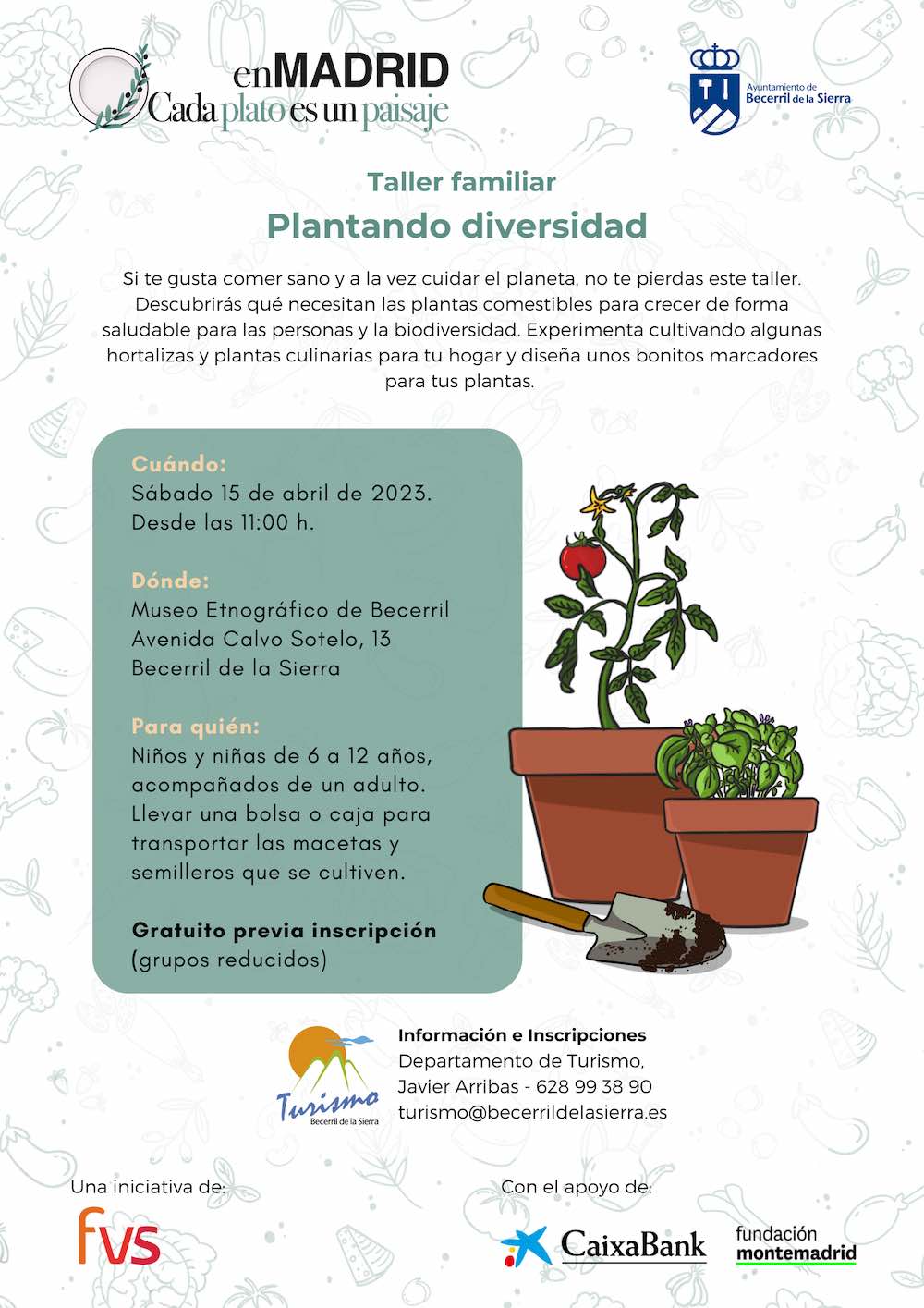 Cartel taller "Plantando diversidad", Becerril