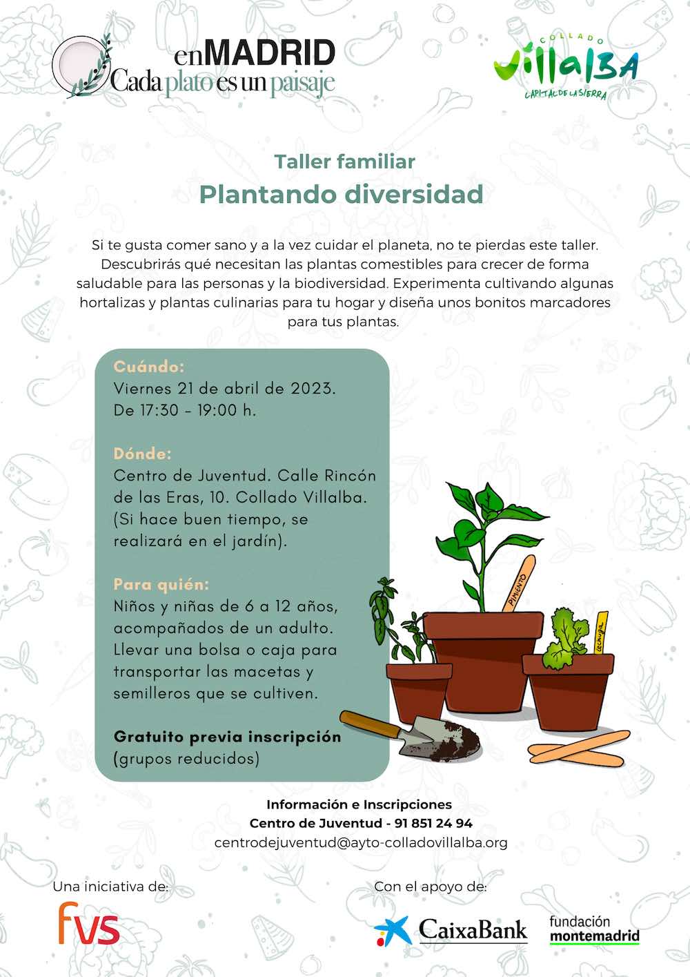 Cartel taller "Plantando diversidad", Villalba